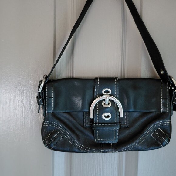 Coach Vintage Y2K F10192 Small Soho Black Leather Bag - Picture 1 of 6